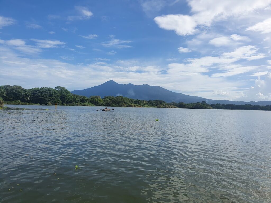 Mombacho view during the Iseletas de Granada boat tour with Mono Loco Adventures