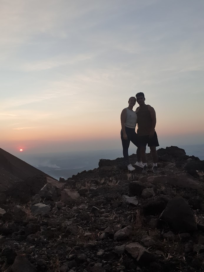 Standing on top of the Telica Volcano in Nicaragua