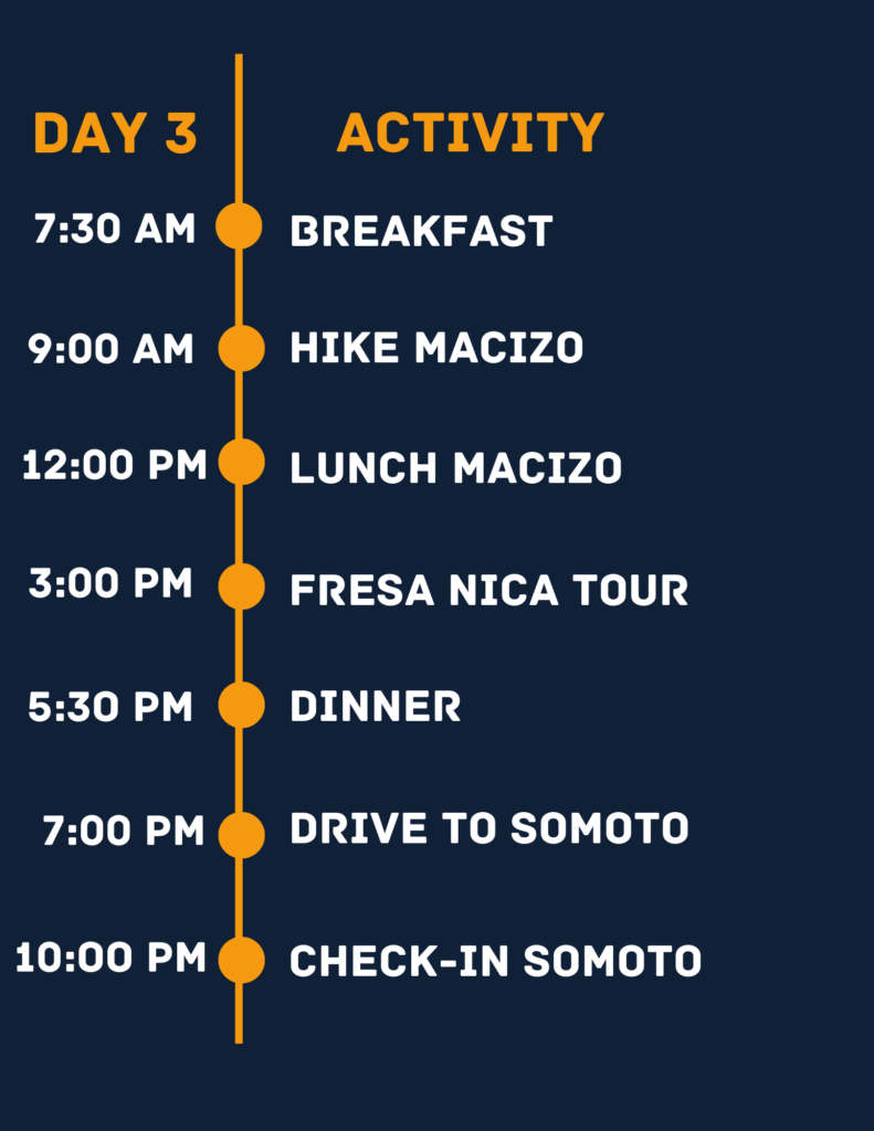 Day 3 itinerary 4 days Green North Nicaragua Tour