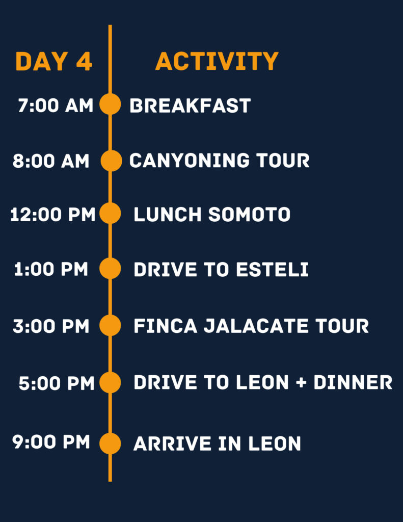 Day 4 itinerary 4 days Green North Nicaragua Tour