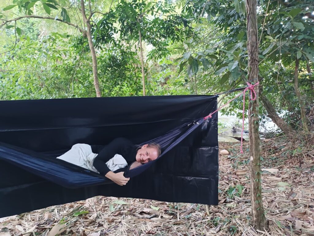 Sleeping in a hammock in Indio Maiz with Mono Loco Adventures