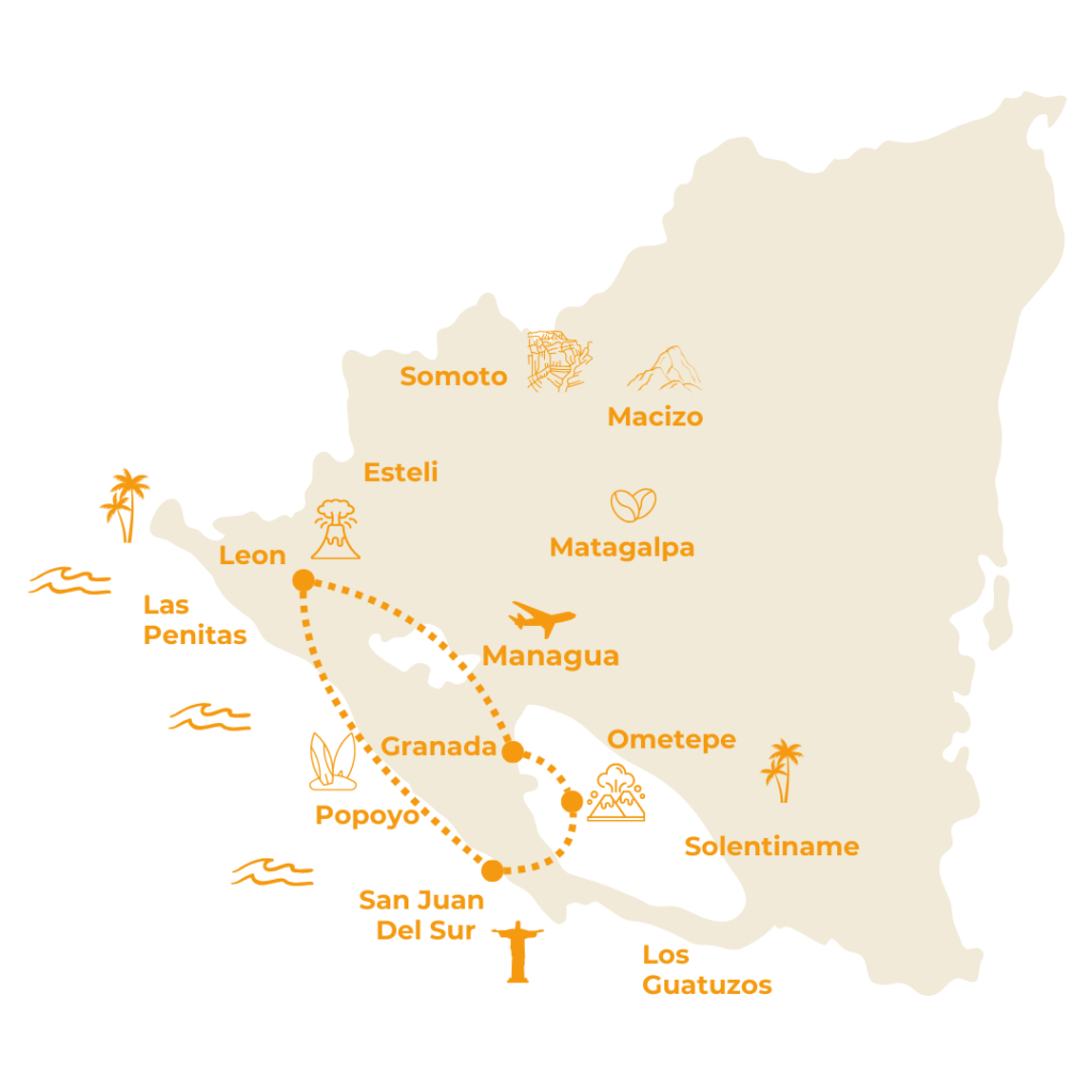Route of the 9 Days Classic Nica Tour